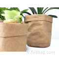 Planter Pot Washable Kraft Paper Flowerpot Creative Desktop Flower Pots Réutilisable Sac de rangement Multifonction 3 tailles